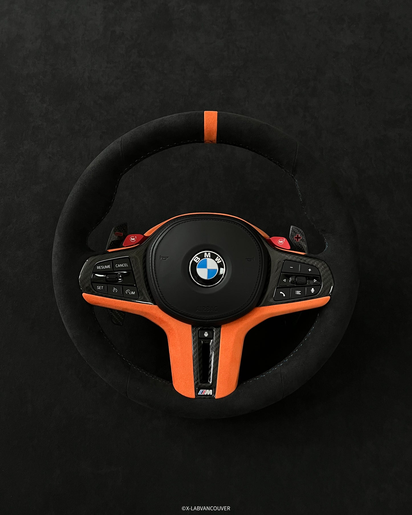 BMW G8X ALCANTARA STEERING WHEEL UPHOLSTERY SERVICE - X-LAB