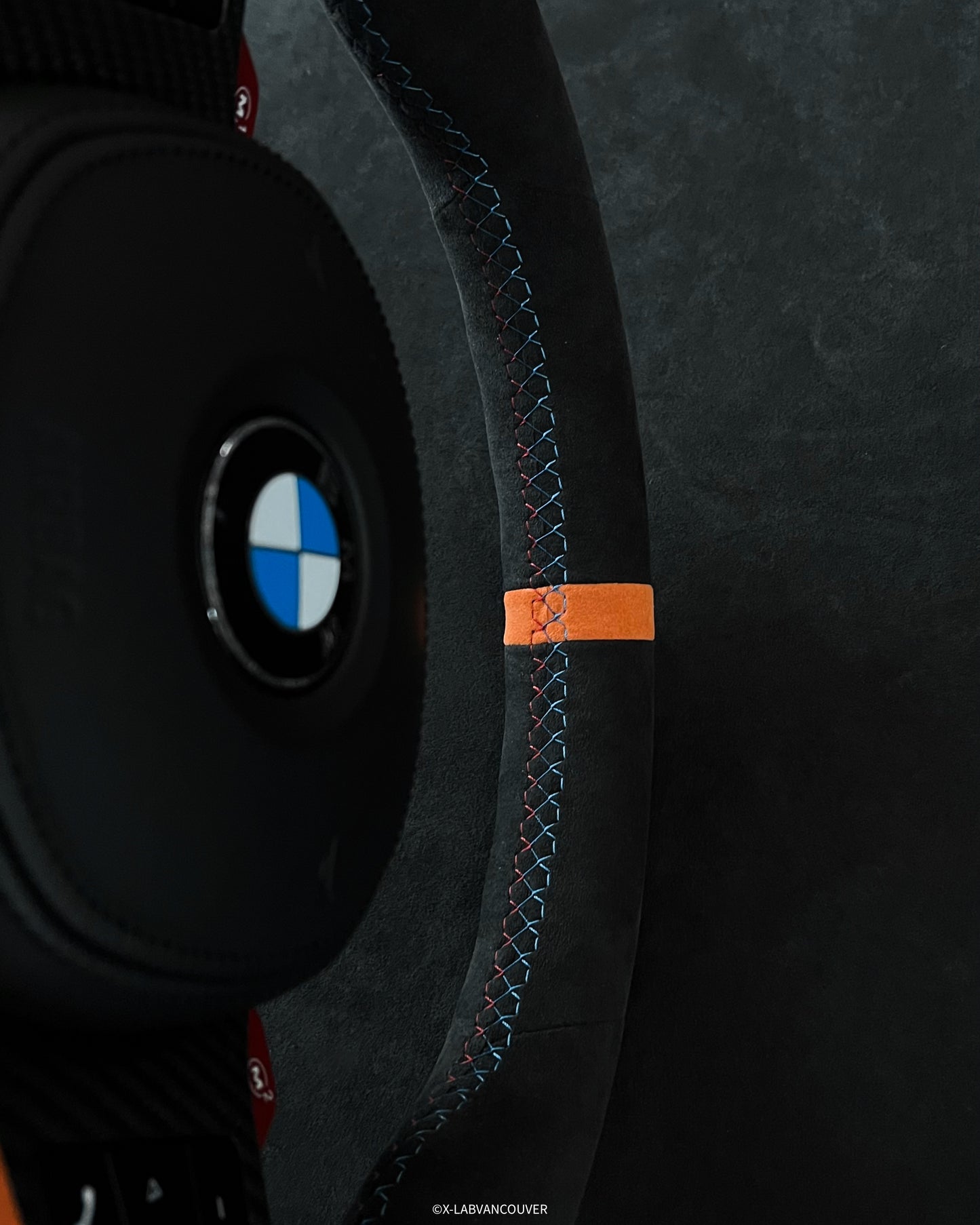 BMW G8X ALCANTARA STEERING WHEEL UPHOLSTERY SERVICE - X-LAB