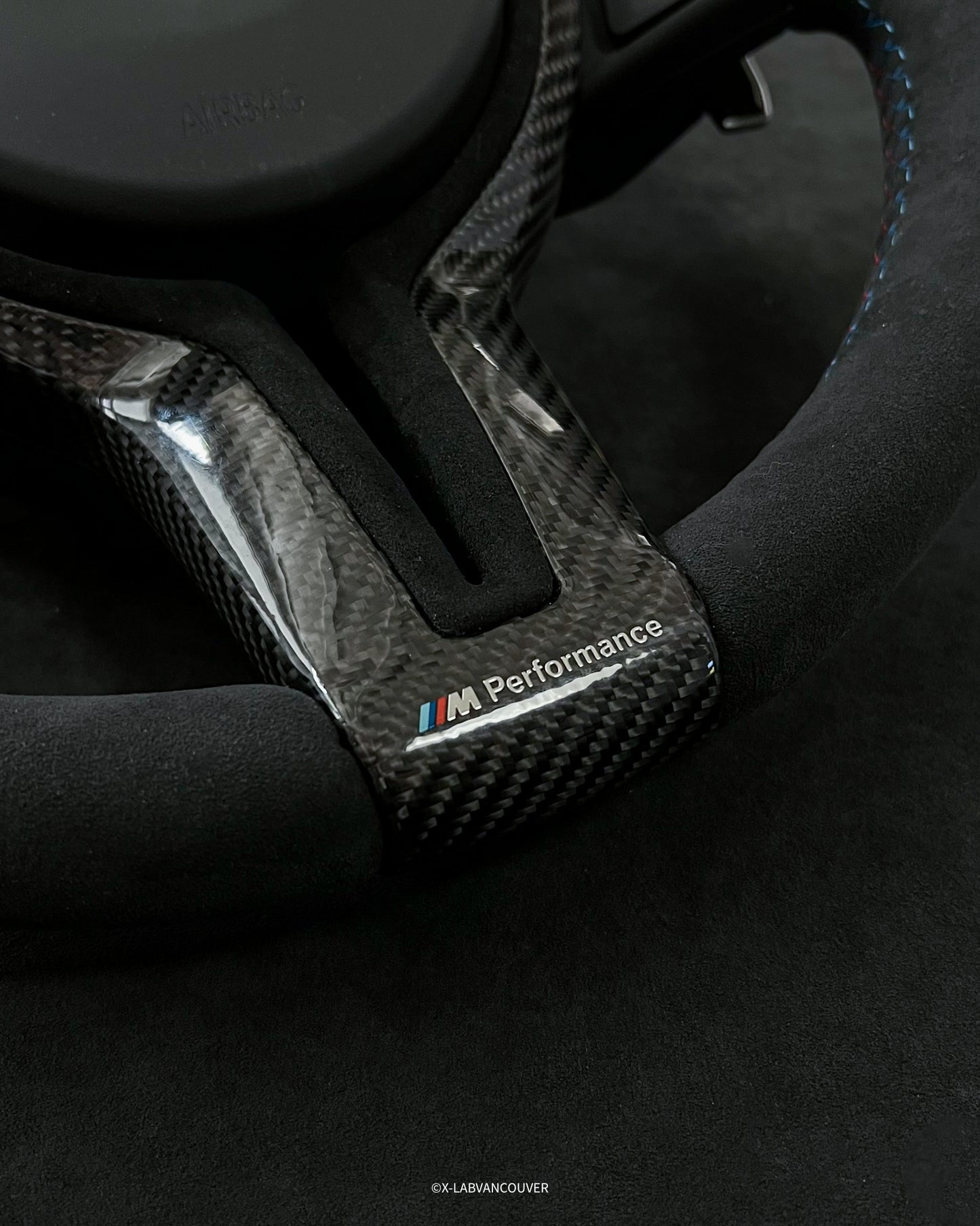 BMW F8X MP V1 ALCANTARA STEERING WHEEL UPHOLSTERY SERVICE - X-LAB