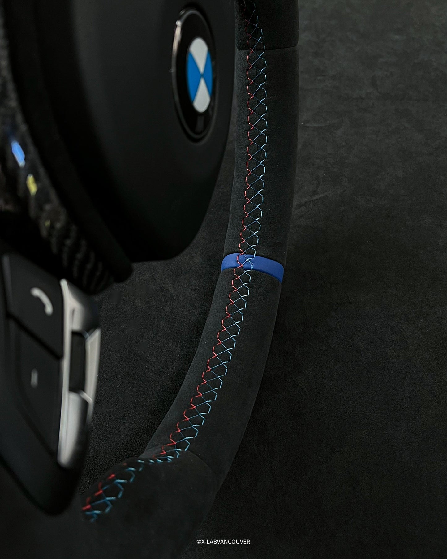 BMW F8X MP V1 ALCANTARA STEERING WHEEL UPHOLSTERY SERVICE - X-LAB