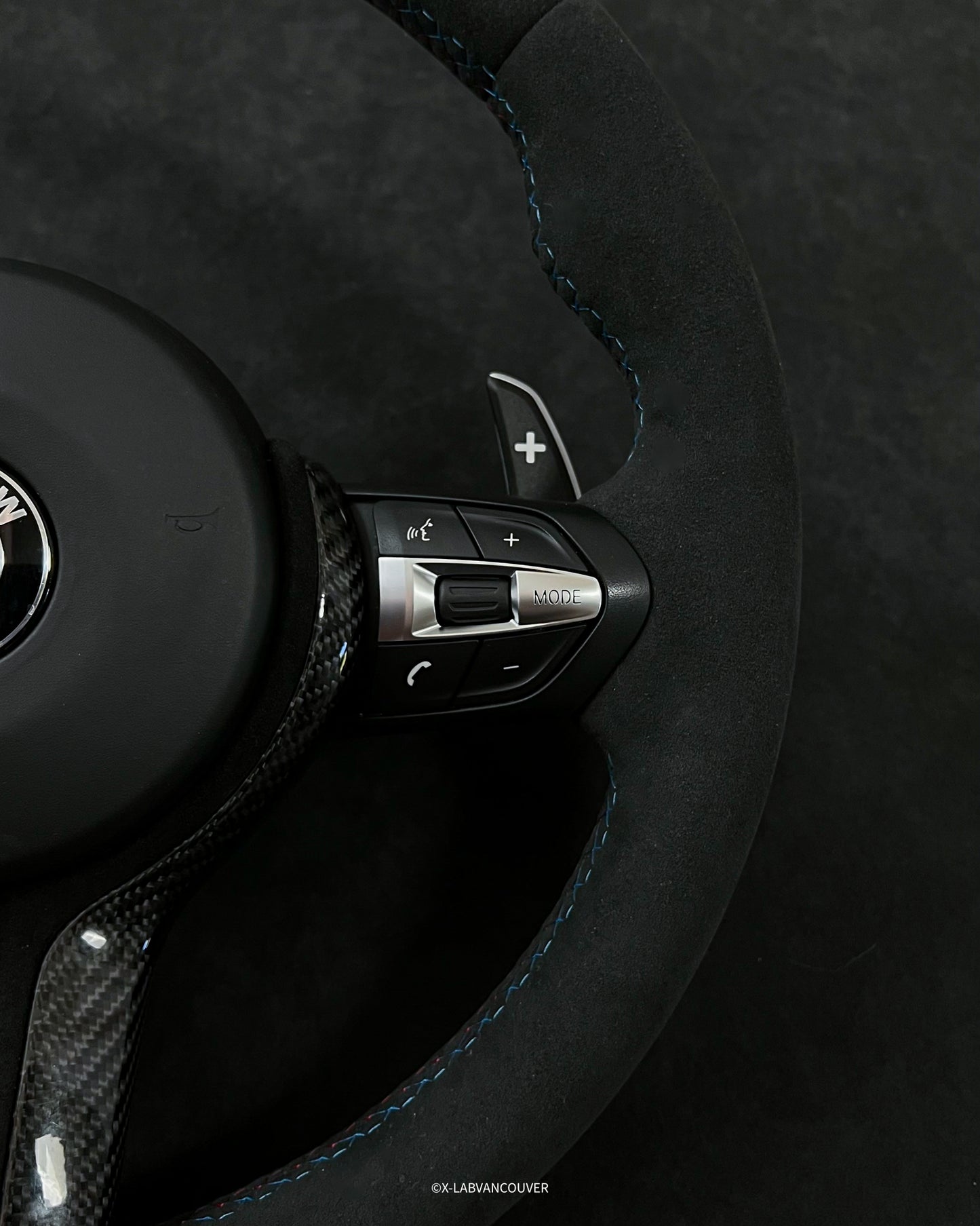 BMW F8X MP V1 ALCANTARA STEERING WHEEL UPHOLSTERY SERVICE - X-LAB