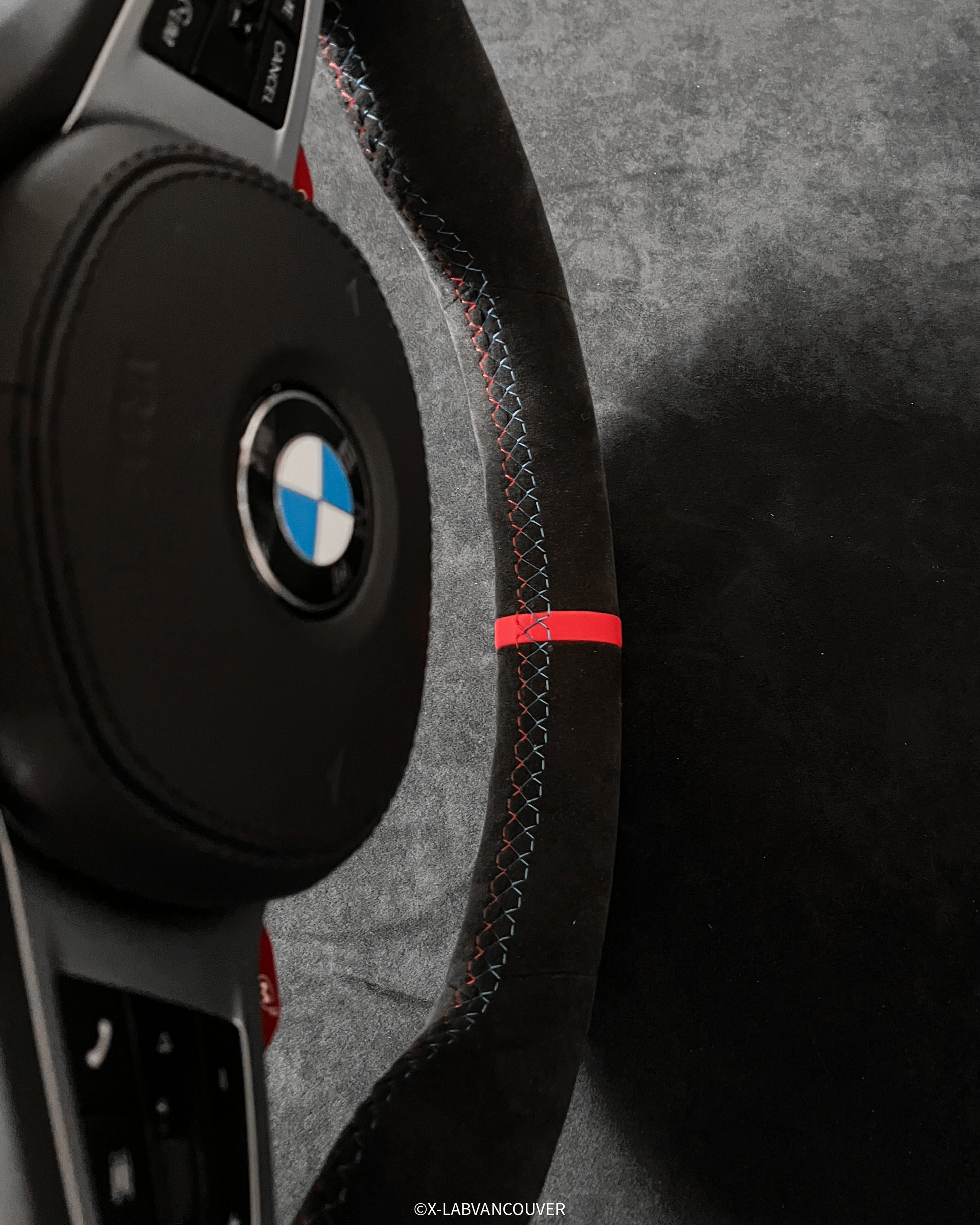 BMW F9X ALCANTARA STEERING WHEEL UPHOLSTERY SERVICE - X-LAB