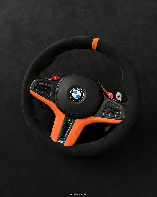 BMW G8X ALCANTARA STEERING WHEEL UPHOLSTERY SERVICE - X-LAB