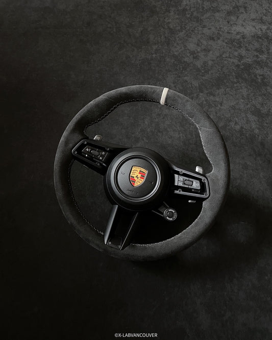 PORSCHE 992 ALCANTARA STEERING WHEEL(GT) UPHOLSTERY SERVICE - X-LAB