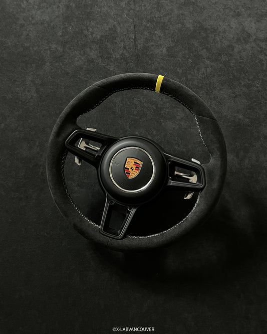 PORSCHE 991.2 ALCANTARA STEERING WHEEL UPHOLSTERY SERVICE - X-LAB