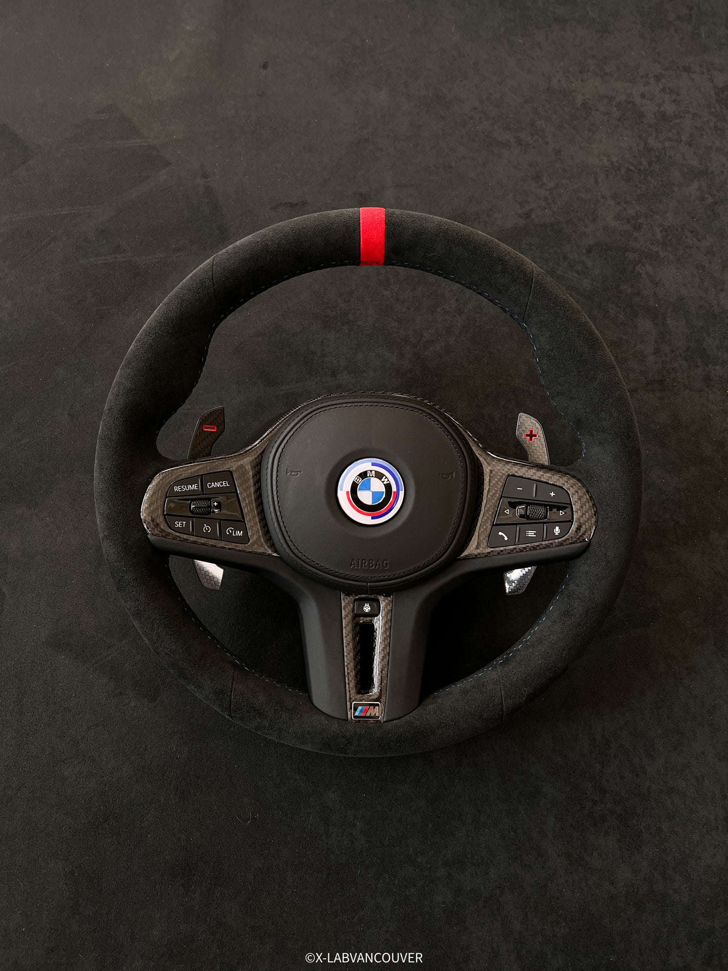 BMW G8X M4 CSL SPEC ALCANTARA STEERING WHEEL UPHOLSTERY SERVICE - X-LAB