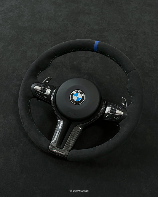 BMW F8X MP V1 ALCANTARA STEERING WHEEL UPHOLSTERY SERVICE - X-LAB